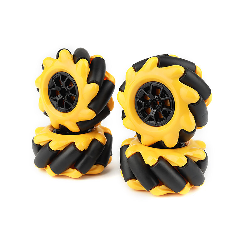 YFROBOT Plastic Mecanum Wheels, 60mm in size, come in a set of four with couplings included.