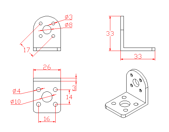 25mm/37mm Metal Gearmotor Bracket Pair