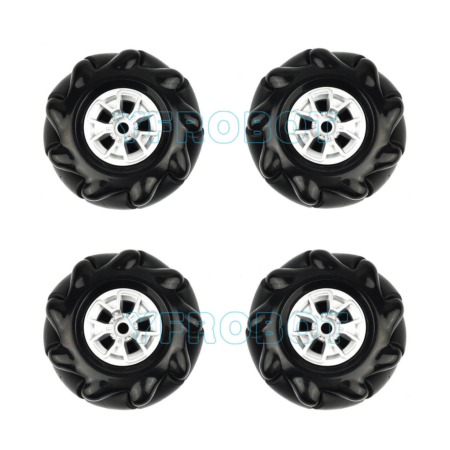 YFROBOT Plastic Mecanum Wheels, 48mm in size, come in a set of four with couplings included