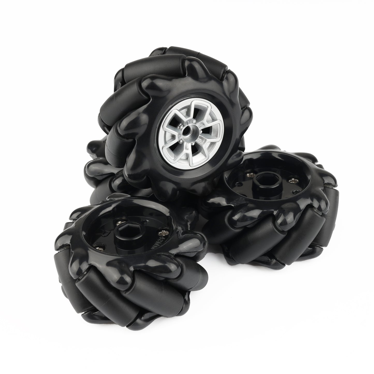 YFROBOT Plastic Mecanum Wheels, 60mm in size, come in a set of four with couplings included.