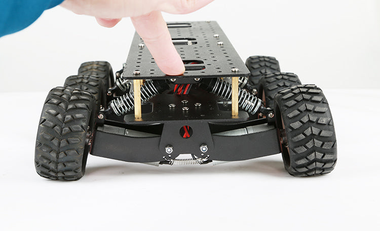 YFROBOT 6WD chassis with shock absorption., Black