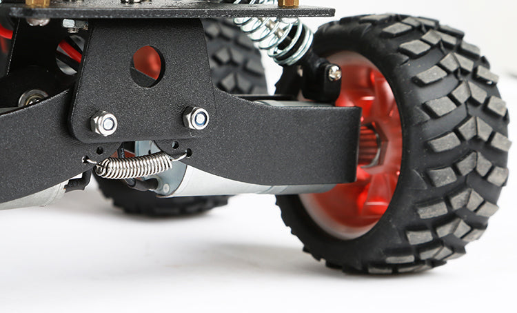 YFROBOT 6WD chassis with shock absorption., Black