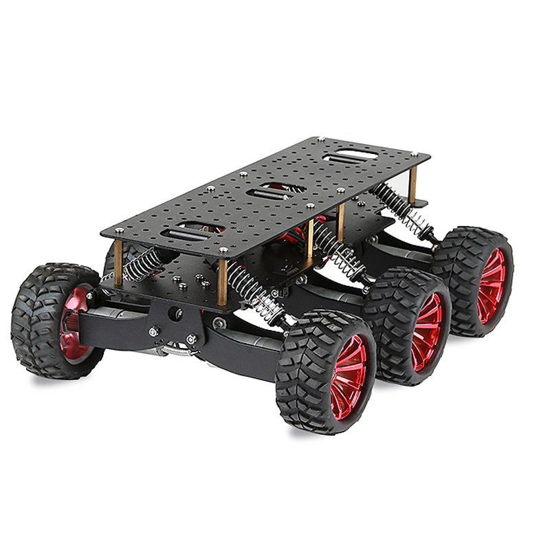 YFROBOT 6WD chassis with shock absorption., Black