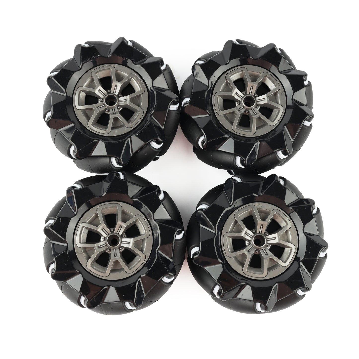 YFROBOT Plastic Mecanum Wheels, 97mm in size, come in a set of four with couplings included