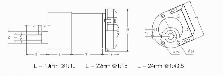 YFROBOT Metal Gearmotor GB37-3530 12V with 448 CPR Encoder photoelectric speed measurement