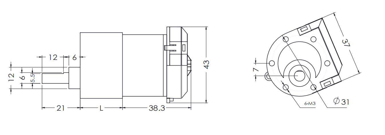 YFROBOT Metal Gearmotor GB37-520 12V with 448CPR Encoder photoelectric speed measurement