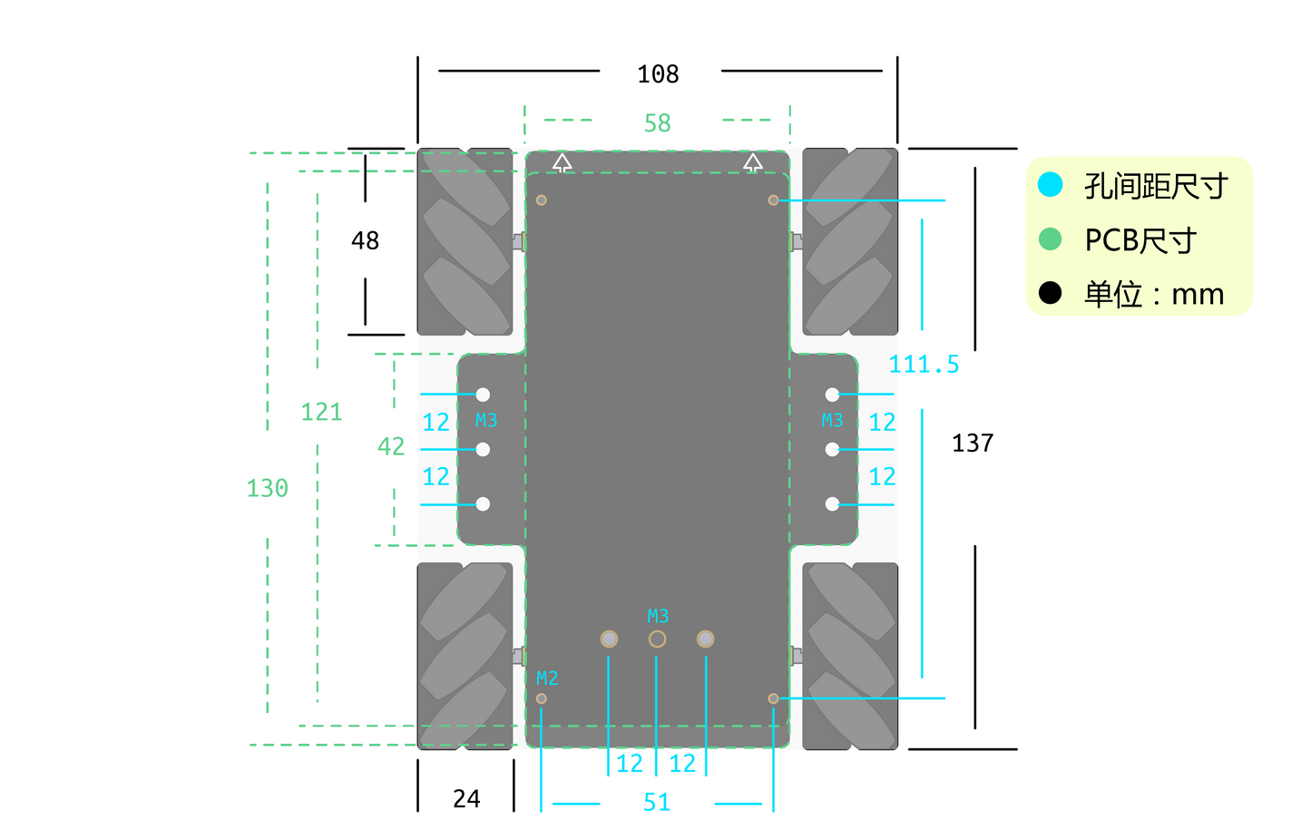 YFROBOT 4WD Mecanum Wheels omini Robot for Micro:Bit (without battery and Control motherboard)