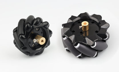 YFROBOT Plastic Mecanum Wheels, 97mm in size, come in a set of four with couplings included
