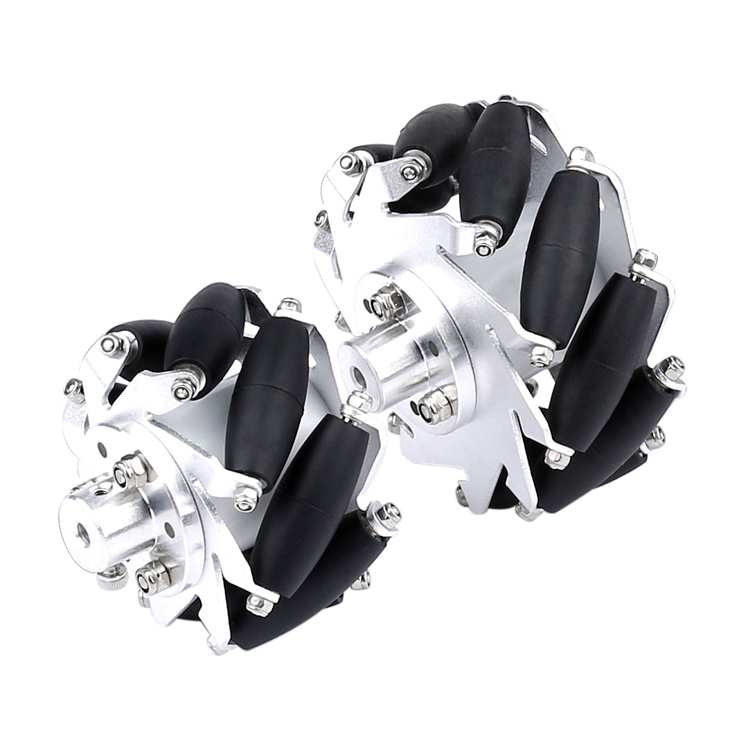 YFROBOT Metal Mecanum wheels, 75mm in size, come in a set of four with couplings included.