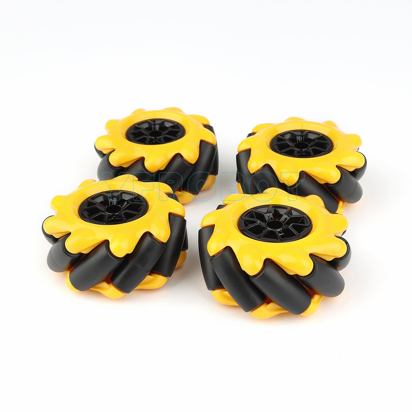 YFROBOT Plastic Mecanum Wheels, 60mm in size, come in a set of four with couplings included.