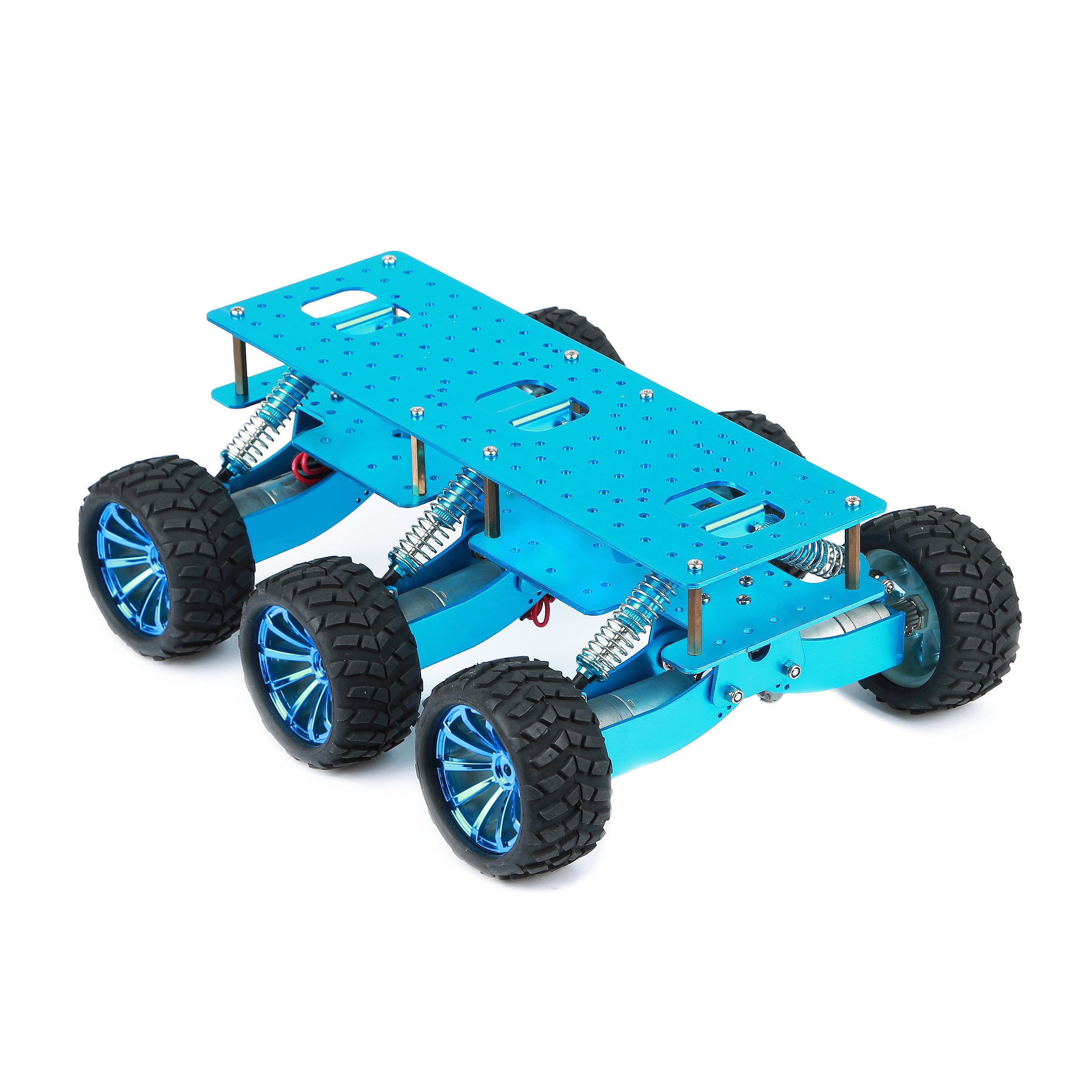 6wd Rover YFROBOT 6WD chassis with shock absorption. Blue – yfrobot