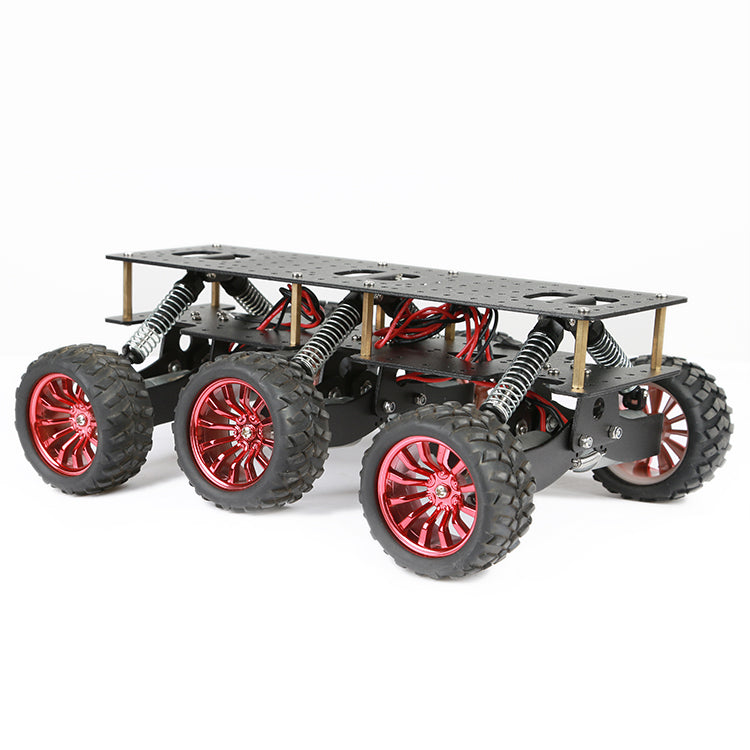 YFROBOT 6WD chassis with shock absorption., Black