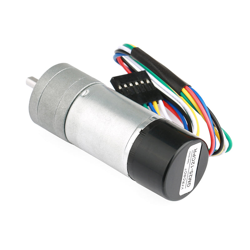 YFROBOT Metal Gearmotor GA25 12V with 13 CPR Encoder Hall speed measurement